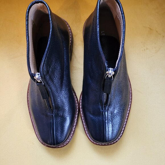 Lemaire black pebble leather ankle boots - size 36 - Large fit - Picture 2 of 9